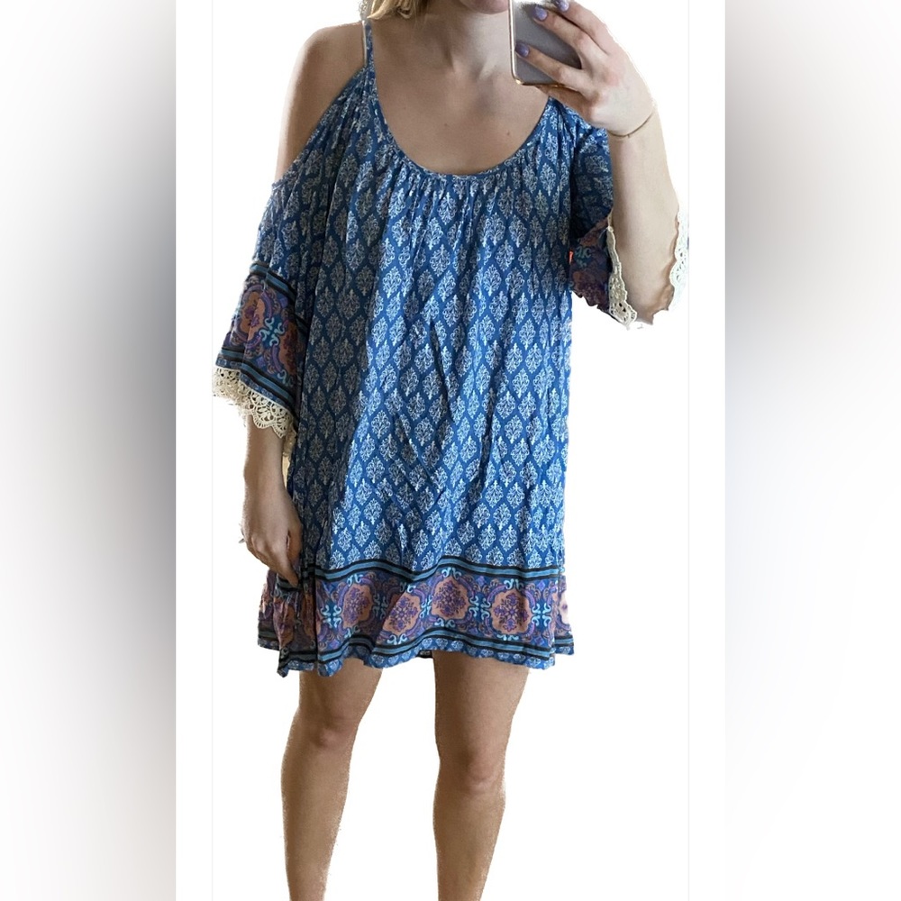 Patterned Dress with Cutouts